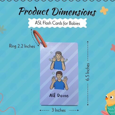 ASL First Word Flash Cards – American Sign Language Learning Cards for Beginners, Parents, Teachers & Speech Therapy, Visual Communication Training Aid in Kuwait