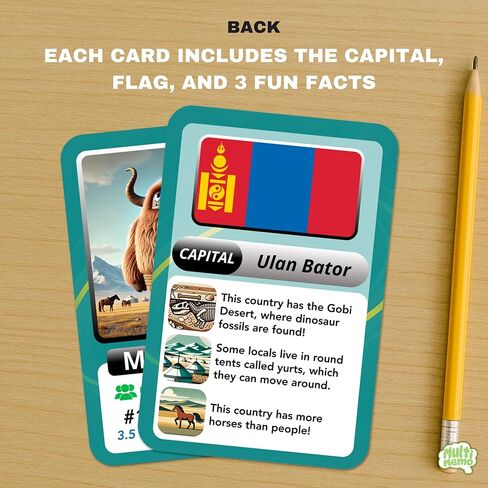 Countries, Capitals & Flags Flash Cards – Geography Learning Game for Kids – Educational Card Set for Classroom, Homeschool & ESL – World Facts, Memory Game – Ages 6+ in Saudi Arabia