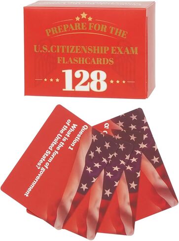 RAWILL US Citizenship Flash Cards 2026, Full Set of 128 USCIS Civics Questions & Answers - Illustrated Naturalization Study Guide (English) in Saudi Arabia