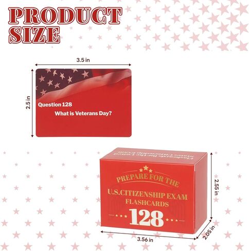 RAWILL US Citizenship Flash Cards 2026, Full Set of 128 USCIS Civics Questions & Answers - Illustrated Naturalization Study Guide (English) in Saudi Arabia