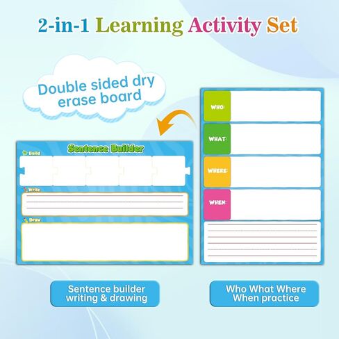 Sentence Building for Kids,Sight Word Puzzles for Kindergarten 1st 2nd Grade,Speech Therapy Materials ESL Special Education Classroom Must Haves Reading Games Learning Activities Homeschool in Saudi Arabia