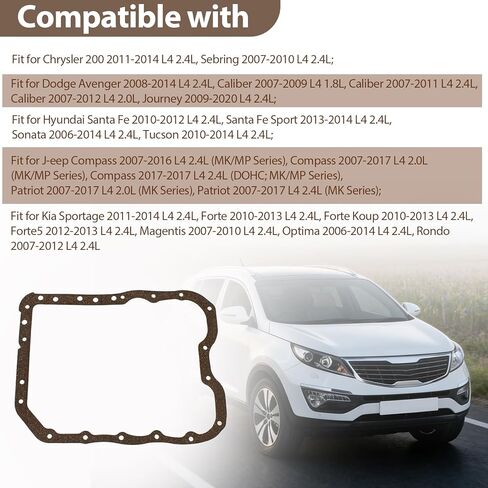 مجموعة حشية وعاء زيت المحرك المتوافقة مع Hyundai Sonata Tucson، Kia Optima Sportage، Dodge Journey Caliber تحل محل OS30782 2.0L 2.4L in Saudi Arabia