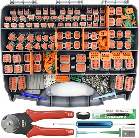 28 Sets 2 Pin DT Waterproof Connector Kit, Deutsch Automotive Electrical Butt, IP68 Waterproof Connectors Plug with 56 Pairs 16# Stamped Contacts for Car Truck Boat (28 Set 2 PIN Kits & Removal Tool) in Saudi Arabia