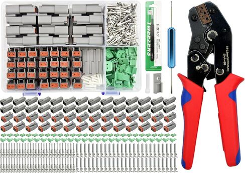 28 Sets 2 Pin DT Waterproof Connector Kit, Deutsch Automotive Electrical Butt, IP68 Waterproof Connectors Plug with 56 Pairs 16# Stamped Contacts for Car Truck Boat (28 Set 2 PIN Kits & Removal Tool) in Saudi Arabia
