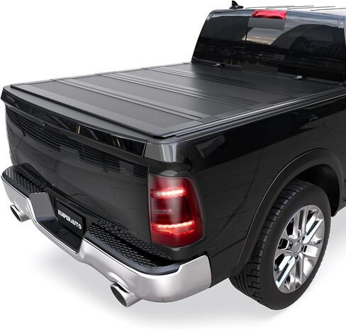 KUIPERAUTO 6.4FT Hard Low Profile Flip up Quad Folding Bed Cover Compatible for 2019-2026 Ram 1500 New Body (Not Fit Classic) Tonneau Cover Without Rambox in Kuwait