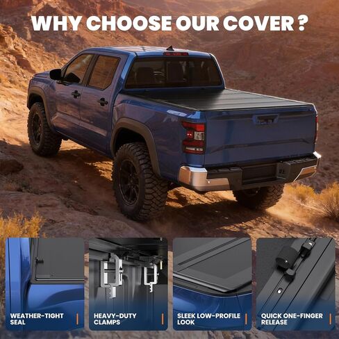 KUIPERAUTO 6.4FT Hard Low Profile Flip up Quad Folding Bed Cover Compatible for 2019-2026 Ram 1500 New Body (Not Fit Classic) Tonneau Cover Without Rambox in Kuwait