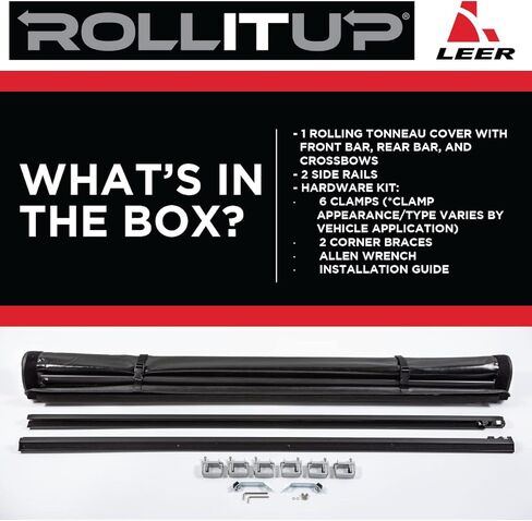 غطاء تونيو متدحرج ناعم من LEER ROLLITUP، يناسب 2019-2026 GM Silverado/Sierra مع سرير شاحنة مقاس 5'8" in Kuwait