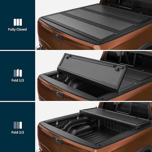 OEDRO Hard Tri-Fold Low-Profile Tonneau Cover Fit for Dodge Ram 1500 Classic 2009-2024, for Dodge Ram 2500 3500 2010-2026 with 6.4ft Bed Without Rambox in Kuwait