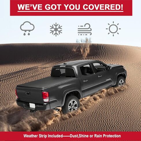 CAPSER Tacoma 5FT Soft Tri Fold Tonneau Cover Compatible with 2016-2023 Toyota Tacoma (Excl. Trail) 60.5Inch Truck Bed in Saudi Arabia
