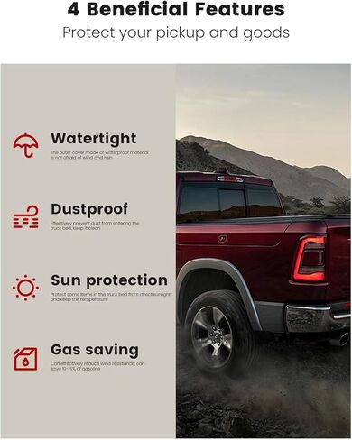 Tonneau Cover Soft Roll Up for 2015-2024 Ford F-150,Truck Bed Covers Compatible with 2015-2024 F150 5.5 Feet Styleside Bed in Saudi Arabia