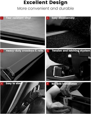 Tonneau Cover Soft Roll Up for 2015-2024 Ford F-150,Truck Bed Covers Compatible with 2015-2024 F150 5.5 Feet Styleside Bed in Kuwait