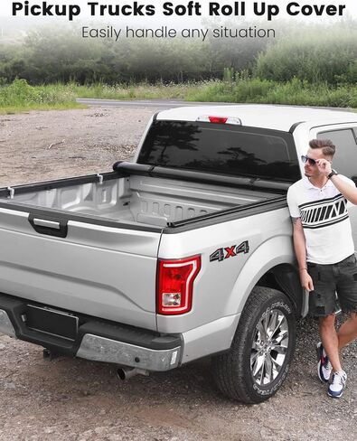 Tonneau Cover Soft Roll Up for 2015-2024 Ford F-150,Truck Bed Covers Compatible with 2015-2024 F150 5.5 Feet Styleside Bed in Kuwait
