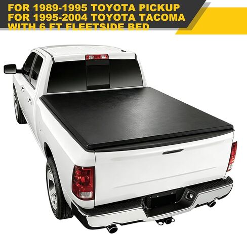 Soft Vinyl Tri-Fold Pickup Truck Bed Tonneau Cover Compatible with 1989-1995 Toyota Pickup 1995-2004 Toyota Tacoma with 6 Ft Fleetside Bed, Black in Saudi Arabia