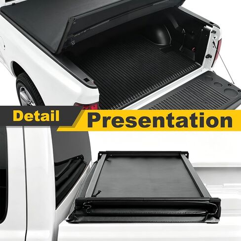Soft Vinyl Tri-Fold Pickup Truck Bed Tonneau Cover Compatible with 1989-1995 Toyota Pickup 1995-2004 Toyota Tacoma with 6 Ft Fleetside Bed, Black in Saudi Arabia