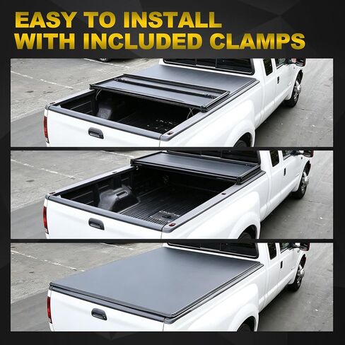 Soft Vinyl Tri-Fold Pickup Truck Bed Tonneau Cover Compatible with 1989-1995 Toyota Pickup 1995-2004 Toyota Tacoma with 6 Ft Fleetside Bed, Black in Saudi Arabia