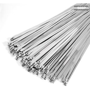 Metal Zip Ties 24 inch Stainless Steel Cable Ties 100 Pack 270 lbs Heavy Duty Self-locking Wire Ties High Temp Zipties Chain Link fence Ties Multi Purpose Binding for Machinery Vehicles Pipes Fence in Saudi Arabia