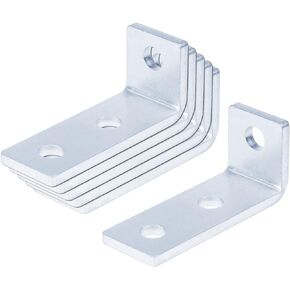 6 Pcs 3 Hole 90° Fitting Bracket for 1-5/8" Strut Channel, L Shaped Channel Corner Brace, Accept 1/2" Bolt, Thickness 5.6mm