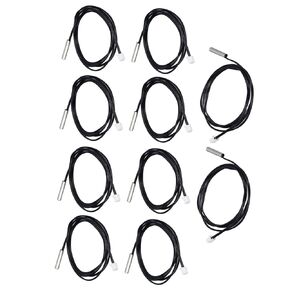 10Pcs Thermistor Sensor, NTC PVC Strong Anti Interference Ability Temp Temperature Probe 5x25mm Cylindrical Head for Constant Temperature Control(15K B3950), Temperature and Humidity Sensor