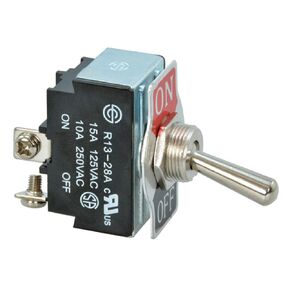 Jameco Valuepro R13-28A-06 Toggle Switch, On Off, SPST, Lever Screw, 15 Amp, 250 Volt AC, Panel Mount, 0.75" L x 0.75" D x 1.33" H (Pack of 2)