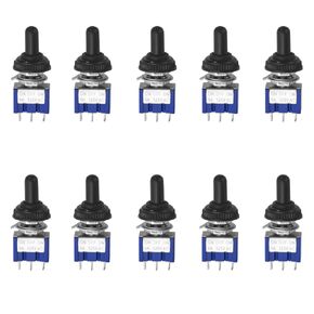 WMYCONGCONG 10 PCS SPDT Mini Toggle Switch AC 125V 6A On/Off/On 3 Position 3 Pins Miniature Toggle Switch with Cap