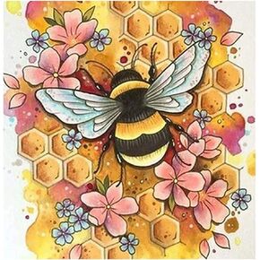 ARAZADR 3 Strands 11CT Cross Stitch Kits- Counted Cross Stitch Kit for Beginners Kids, DIY Cross-Stitching Embroidery Fabric Art Crafts Needlepoints Kit for Home Decor, 11.81×15.75Inch(Bee Patterns)