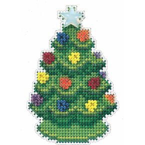 Mill Hill Ceramic Tree Beaded Counted Cross Stitch Ornament Kit 2022 Winter Holiday MH182236