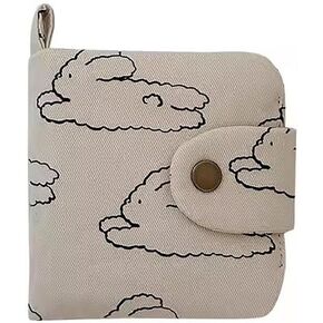 Canvas Mini Coin Purse Mini Card Holder Purse Coin Holder Cute Small Wallet Flower Rabbit Coin Purse for Girls Women Gift (Flower)