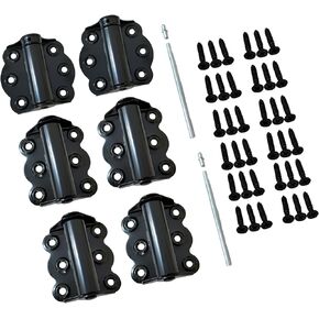 QCAA Door Spring Hinges, 2-3/4", Each Set Including 2 PCS Self Closing and 1 PC Adjustable Self Closing Door Hinge, Black, 1 Set, Made in Taiwan