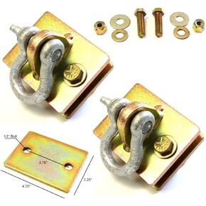 (Pack of 2) Bolt On Clevis Mount - Accepts 1/2in Shackle (Mount with Backer Plate and 1/2in Shackle)