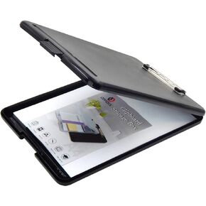 OFFIDIX Clipboard Storage Box,Black Plastic Paper Clipboard Paper Holder Storage Clip Board Ideal for School, Letter Size Slim-case Storage Clipboard Home and Office Use Memo Clipboard (Black)