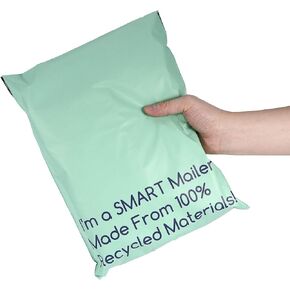 100 Count, 10x13 inch 100% Recycled Poly Mailers Eco Friendly Packaging Envelopes Supplies Mailing Bags 2.5 Mil Thick - SMART Mailer