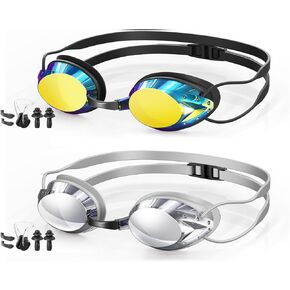 Swim Goggles, 2-Pack Anti Fog Swimming Goggles for Adult Youth Men Women