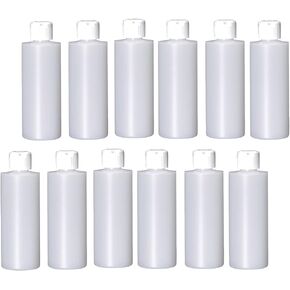 4 oz Plastic Flip Top Pour Spout Bottles - 12 Pack - for Essential Oils, Perfumes, Lotions