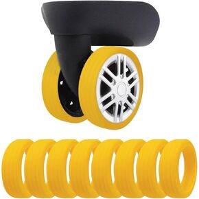 Luggage Wheel Cover Set of 8, Silicone Luggage Wheel Covers Luggage Wheel Protectors Luggage Wheel Protectors Suitable for most luggage wheels and office chairs Noise Free (Yellow) in Saudi Arabia