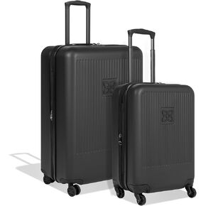 Sherpani Meridian Nesting Luggage Set, 2 Piece Rolling Luggage Set, Travel Durable Lightweight Luggage, Hardside Suitcase with Spinner Wheels, 22 Inch and 29 Inch (Black)