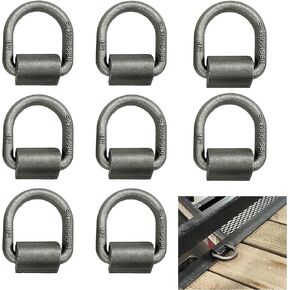 8pcs Trailer D Rings Heavy Duty Weld On Trailer Tie Down Anchor for Trailers Trucks and Cargo Tie Downs Rated 12000Lbs Break Strength