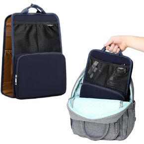 Multipurpose Large Vertical Insert for Handbags and Totes, Complete with Insulated Bottle Pocket & Waterproof Pouch - Versatile Organizer for Large Beach Bags, Gym Packs, and More