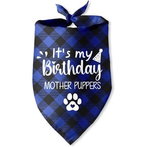 It's My Birthday Mother Puppers Blue Dog Bandana Dog Birthday Boy Bandana Puppy Bandana Funny Pet Puppy Photo Prop Pet Scarf Accessories for Pet Dog Lovers Gifts