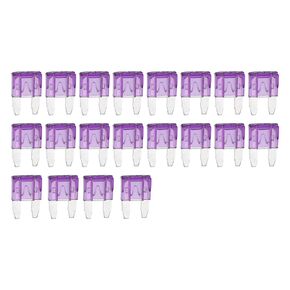 Car Fuse Blade Style Fuses 3A Mini Fuse Durable Short Circuit Protection Purple 20Pcs