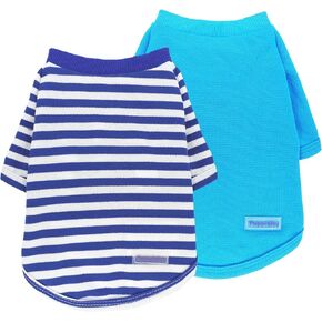 2 Pack Dog Clothes for Small Dogs Summer Dog Shirt Soft Stretchy Puppy Clothes for Medium Dog T-Shirts Lightweight Dogs Pet Cat Vest Clothing (Purple,Grey, Medium)