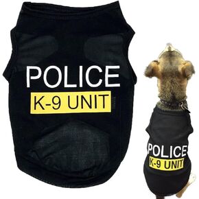 Dog Costumes K9 Cat Apparel Shirts for Cosplay，Breathable Pet T-Shirts，Summer Clothes Vest for Dogs Puppy Boy Girl (M, Black)