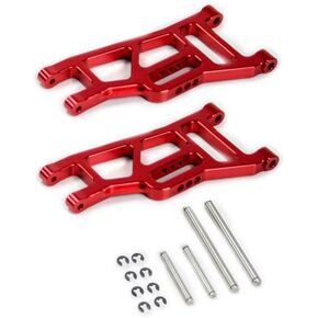 Alloy Front Lower Arm - Replacement Part for 1/10 Slash, Other TRX Models - Hardened Billet 6061 Aluminum - Lightweight & Durable Performance - Front Chassis Upgrade Part 3631 - Red
