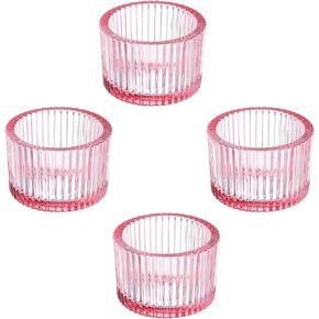 PATIKIL 4 Pcs Tealight Candle Holder, Tea Lights Candle Holder Glass Votive Candle Holders Glass Candle Holders for Table Centerpiece Decor Wedding Dinner Party, Black