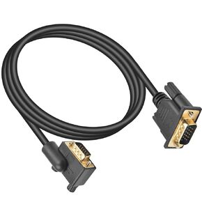 Poyiccot VGA to VGA Cable 5ft, 90 Degree VGA Cable, Left Angle VGA Cord, 15 PIN VGA Monitor Cable, Computer Monitor Cable,VGA Male to Male Cord 1080p High Resolution