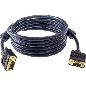 كابل جهاز عرض VGA/SVGA HD15 ذكر إلى ذكر كابل شاشة فيديو محوري مع نواة من الفريت مطلي بالذهب متوافق مع أجهزة العرض وأجهزة التلفاز عالية الدقة والشاشات، 10 أقدام/3 متر in Kuwait