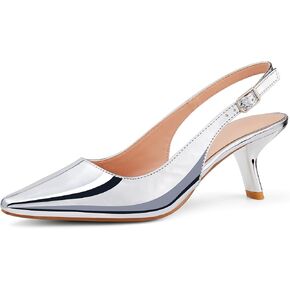 GENSHUO Slingback Kitten Heel for Women Pointed Toe Comfortable Formal Party Wedding Dress Pumps Shoes