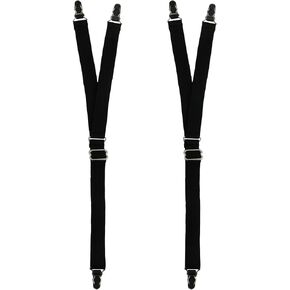 CTM® Men's Big & Tall Elastic 1 Inch Casual Y Split Sock Garter Shirt Stays