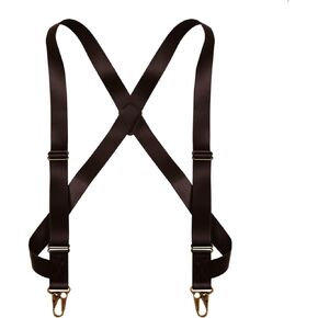 Leather Suspenders for Men Heavy Duty Braces Adjustable X Back Mens Gallus Suspenders with Strong Metal Hooks