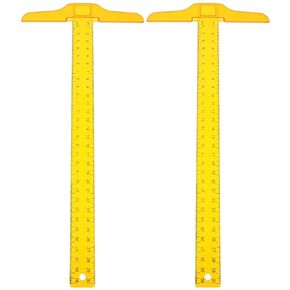 EXCEART 2pcs Small Plastic T-Square for Drawing DIY Crafts Transparent T Square Ruler Drafting T Square T Ruler for Crafting Architects Engineers Artists Yellow