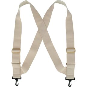 CTM® Elastic TSA Compliant Side Clip Suspenders with Swivel Hook Ends